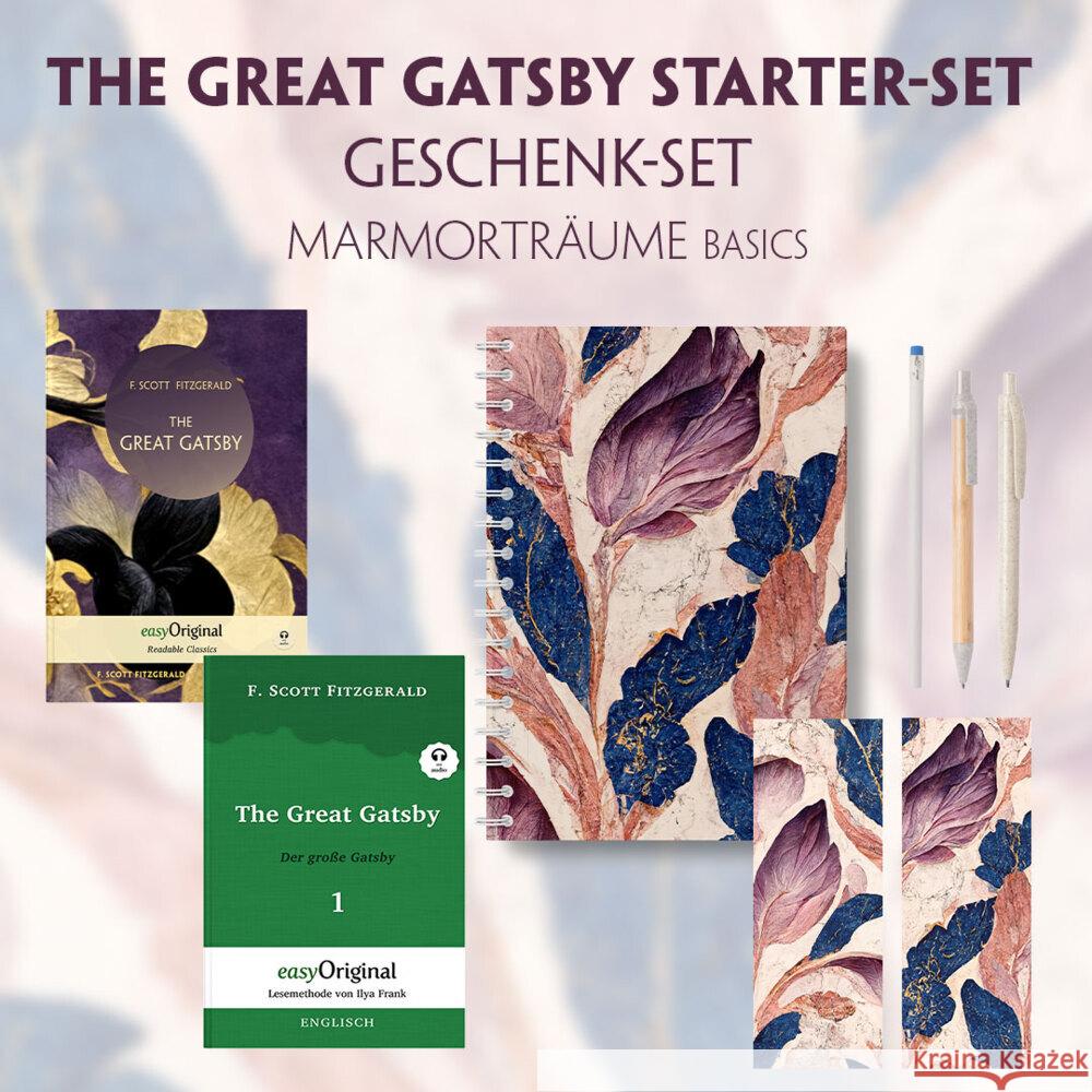 The Great Gatsby Starter-Paket Geschenkset 2 Bücher (mit Audio-Online) + Marmorträume Schreibset Basics, m. 2 Beilage, m. 2 Buch Fitzgerald, F. Scott 9783991129103 EasyOriginal - książka