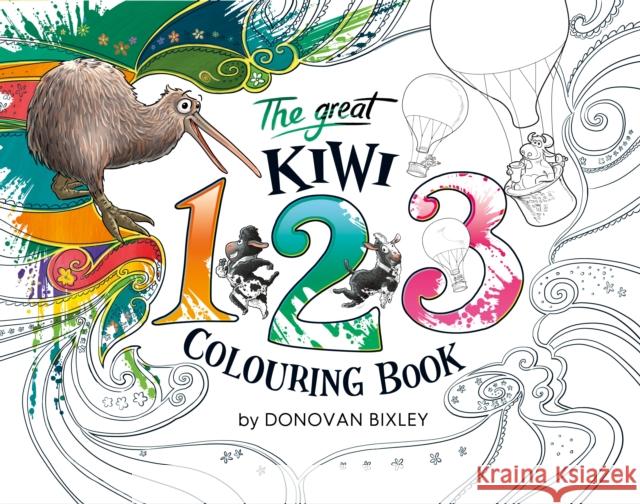 The Great Kiwi 123 Colouring Book Donovan Bixley   9781988516554 Upstart Press Ltd - książka