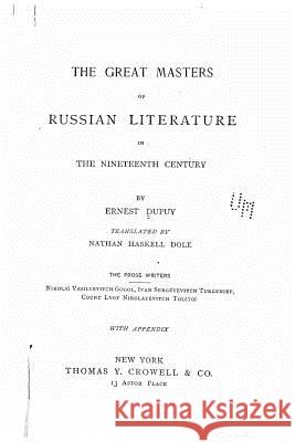 The Great Masters of Russian Literature Ernest Dupuy 9781530719129 Createspace Independent Publishing Platform - książka
