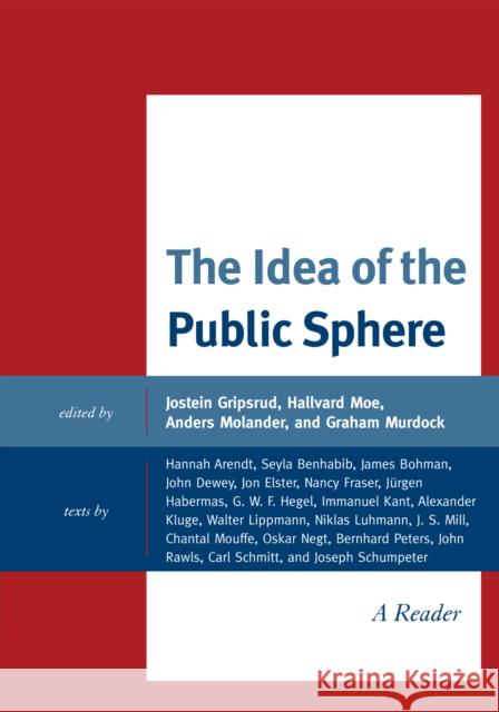 The Idea of the Public Sphere: A Reader Gripsrud, Jostein 9780739141977 Lexington Books - książka