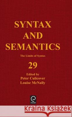 The Limits of Syntax Culicover, Peter 9780126135299 Academic Press - książka