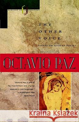 The Other Voice Octavio Paz Helen Lane 9780156704557 Harvest Books - książka