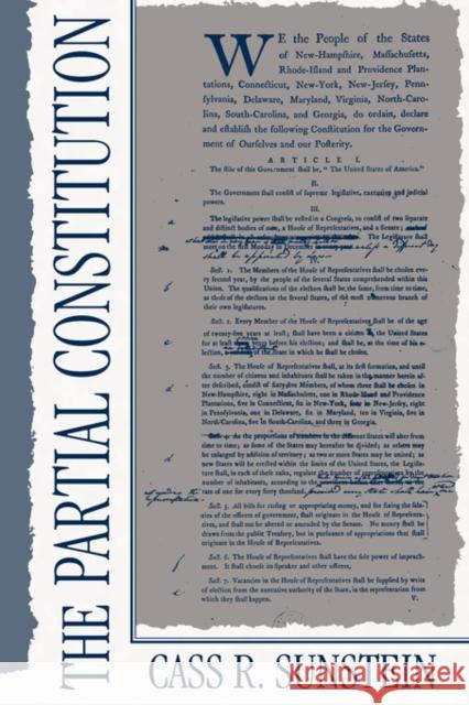 The Partial Constitution Cass R. Sustein Cass R. Sunstein 9780674654792 Harvard University Press - książka