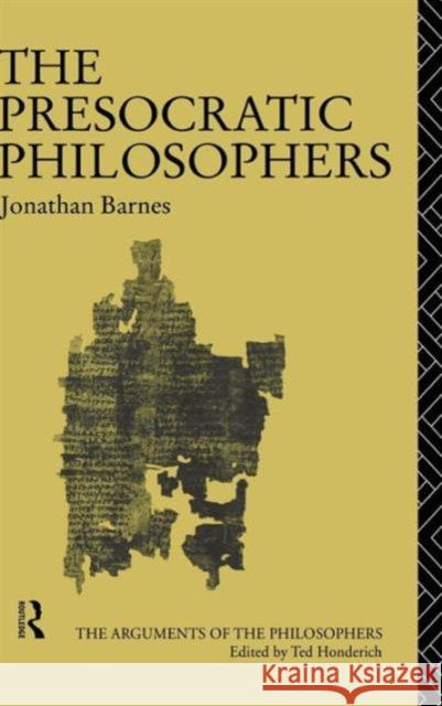 The Presocratic Philosophers Jonathan Barnes 9781138171305 Routledge - książka