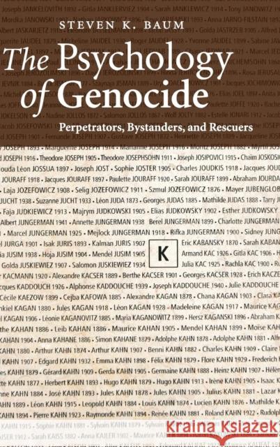 The Psychology of Genocide Baum, Steven K. 9780521886314 Cambridge University Press - książka