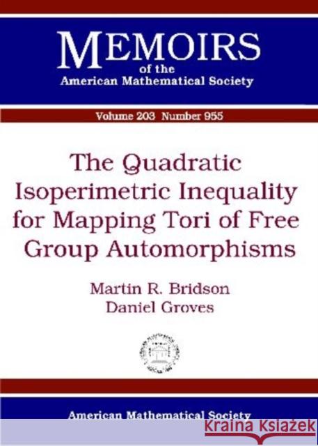 The Quadratic Isoperimetric Inequality for Mapping Tori of Free Group Automorphisms  9780821846315 American Mathematical Society - książka