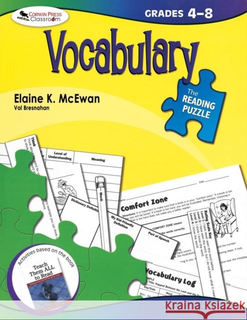 The Reading Puzzle: Vocabulary, Grades 4-8 Elaine K. McEwan 9781412958271 Corwin Press - książka
