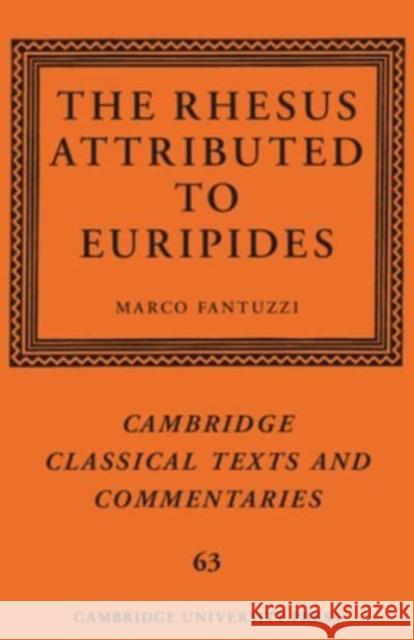The Rhesus Attributed to Euripides  9781107629349 Cambridge University Press - książka
