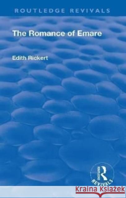 The Romance of Emare. Rickert, Edith 9781138554535 Routledge - książka