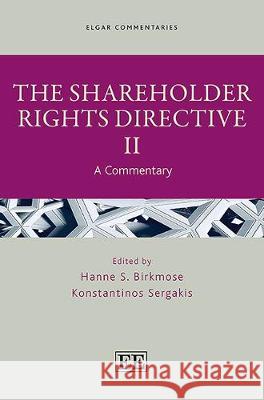 The Shareholder Rights Directive II: A Commentary Hanne S. Birkmose Konstantinos Sergakis  9781839101229 Edward Elgar Publishing Ltd - książka