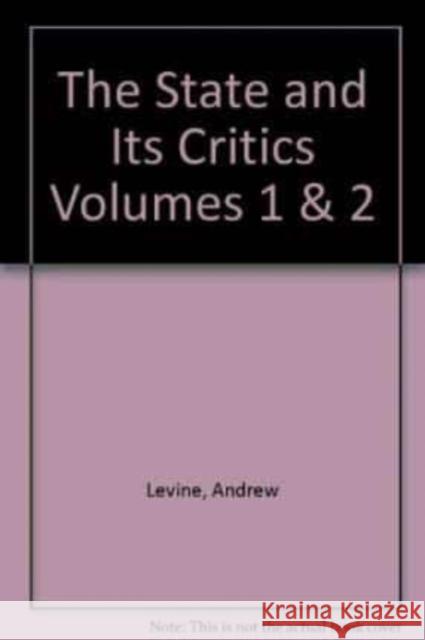 The State and Its Critics: Vols 1-2  9781852784133 Edward Elgar Publishing Ltd - książka