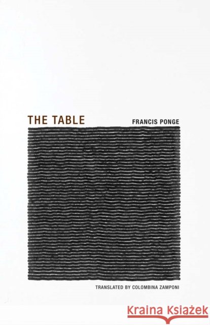 The Table Francis Ponge 9781939663245 Wakefield Press - książka