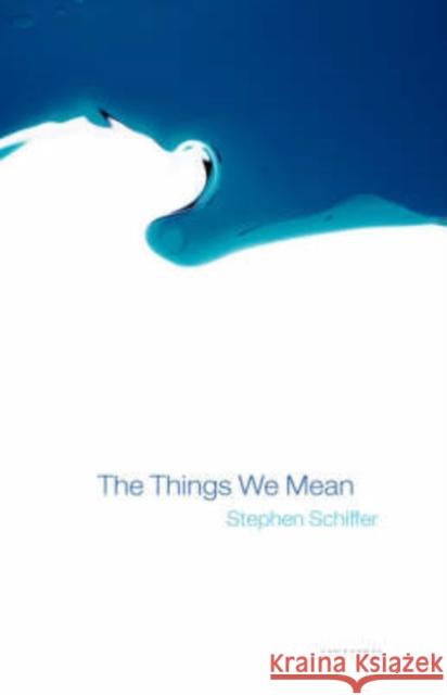 The Things We Mean Stephen Schiffer Stephen Schieffer 9780198241089 Oxford University Press, USA - książka