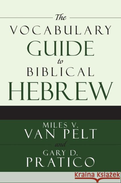 The Vocabulary Guide to Biblical Hebrew Miles V. Va Gary Davis Pratico 9780310250722 Zondervan Publishing Company - książka
