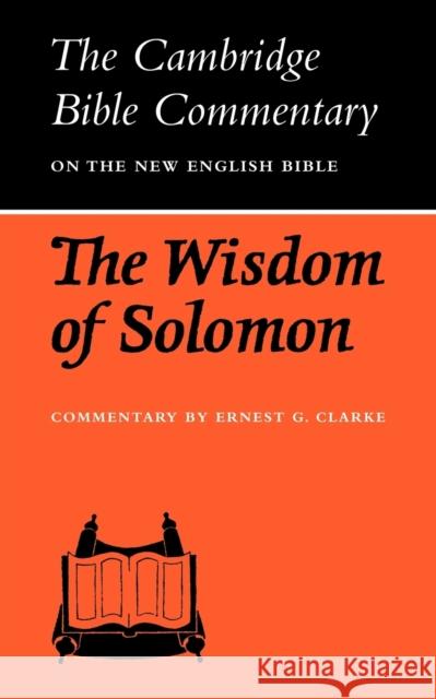 The Wisdom of Solomon E. G. Clarke 9780521097567 CAMBRIDGE UNIVERSITY PRESS - książka