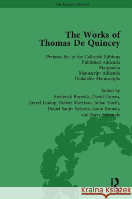 The Works of Thomas de Quincey, Part III Vol 20: Prefaces &C. to the Collected Editions Published Addenda Marginalia Manuscript Addenda Undatable Manu Lindop, Grevel 9781138765016 Routledge - książka