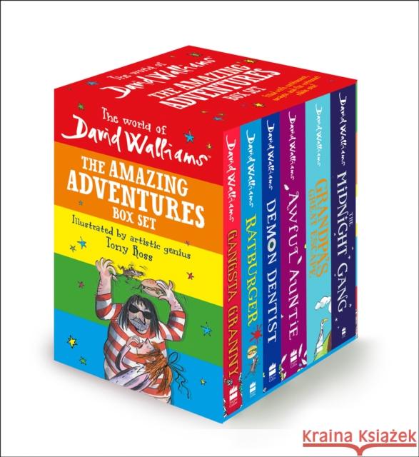 The World of David Walliams: The Amazing Adventures Box Set: Gangsta Granny; Ratburger; Demon Dentist; Awful Auntie; Grandpa’s Great Escape; the Midnight Gang David Walliams 9780008460990 HarperCollins - książka