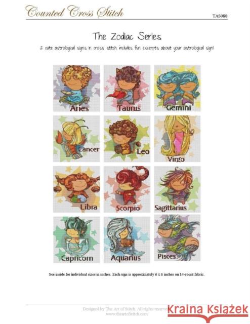 The Zodiac Series Cross Stitch Book Lauren Mills 9781312130081 Lulu.com - książka