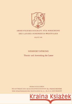 Theorie Und Anwendung Des Lasers Herbert Doring 9783663008255 Vs Verlag Fur Sozialwissenschaften - książka