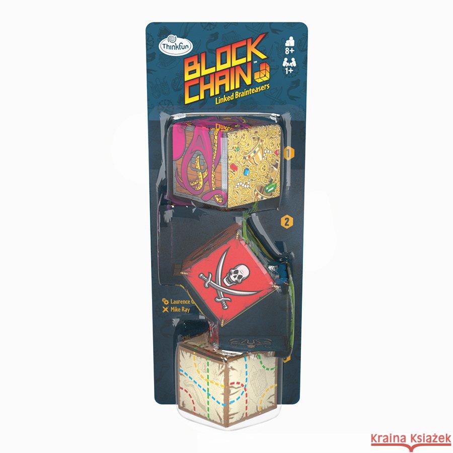 ThinkFun - 76424 - Block Chain: Piraten - Die neuen Brainteaser von ThinkFun für Mädchen und Jungen ab 8 Jahren. Gehirntraining mit Würfelketten, perfekt zum Mitnehmen und verschenken.  4005556764242 Ravensburger Verlag - książka