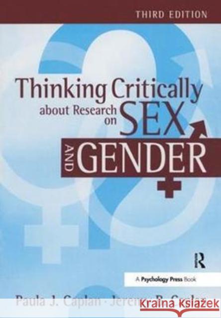 Thinking Critically about Research on Sex and Gender Paula J. Caplan 9781138428768 Psychology Press - książka