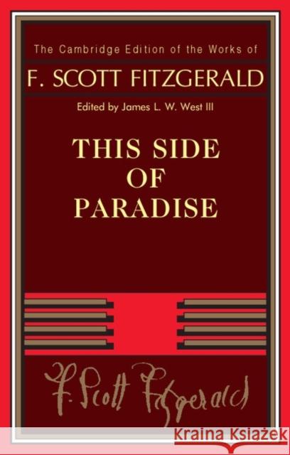 This Side of Paradise F Scott Fitzgerald 9780521170475  - książka