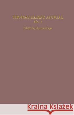 Thomas Hardy Annual No. 3 Norman Page 9781349071067 Palgrave MacMillan - książka