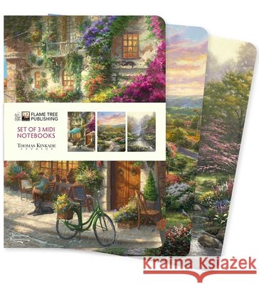 Thomas Kinkade Set of 3 MIDI Notebooks Flame Tree Studio 9781835627389 Flame Tree Gift - książka