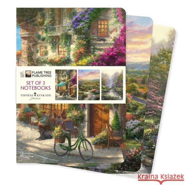 Thomas Kinkade Set of 3 Standard Notebooks Flame Tree Studio 9781835626207 Flame Tree Gift - książka