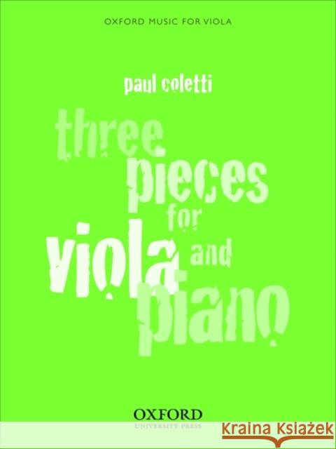 Three Pieces for Viola and Piano  9780193866003 Oxford University Press - książka