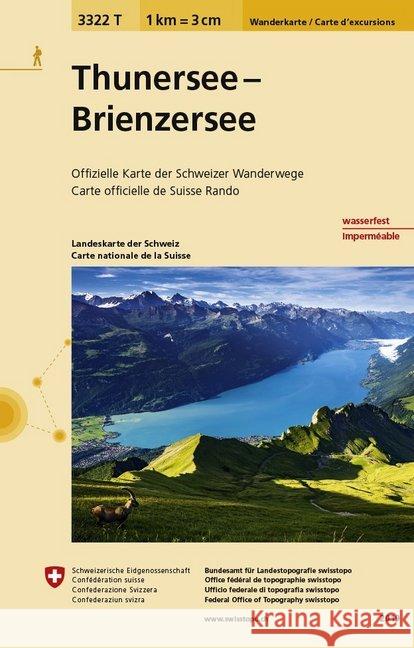 Thunersee - Brienzersee: 2022  9783302333229 Swisstopo, Switzerland - książka