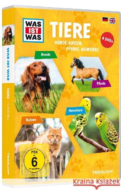 Tiere - Hunde, Katzen, Pferde, Heimtiere, 4 DVDs  9783788642921 Tessloff - książka