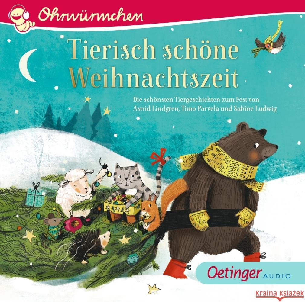 Tierisch schöne Weihnachtszeit, 1 Audio-CD Lindgren, Astrid, Ludwig, Sabine, Parvela, Timo 9783837311617 OEM - książka