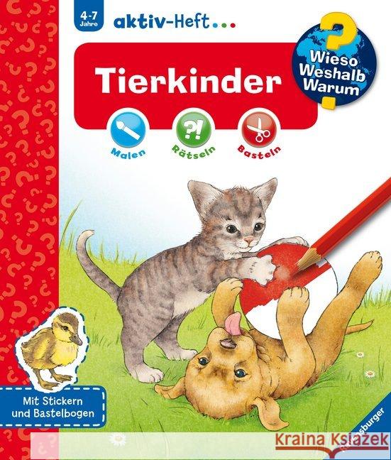Tierkinder : Malen, Rätseln, Basteln. Mit Stickern und Bastelbogen  9783473326938 Ravensburger Buchverlag - książka