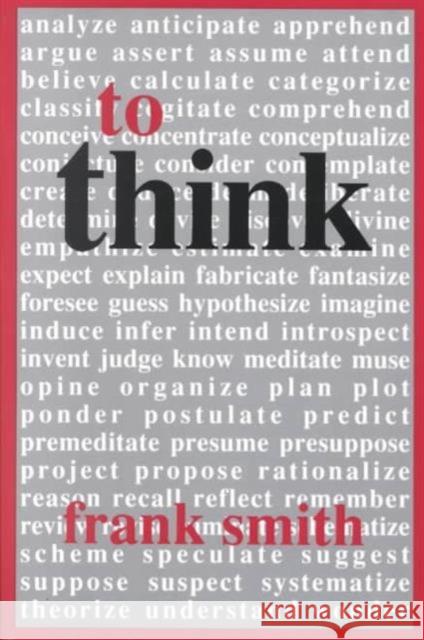 To Think Frank Smith 9780807730577 Teachers College Press - książka