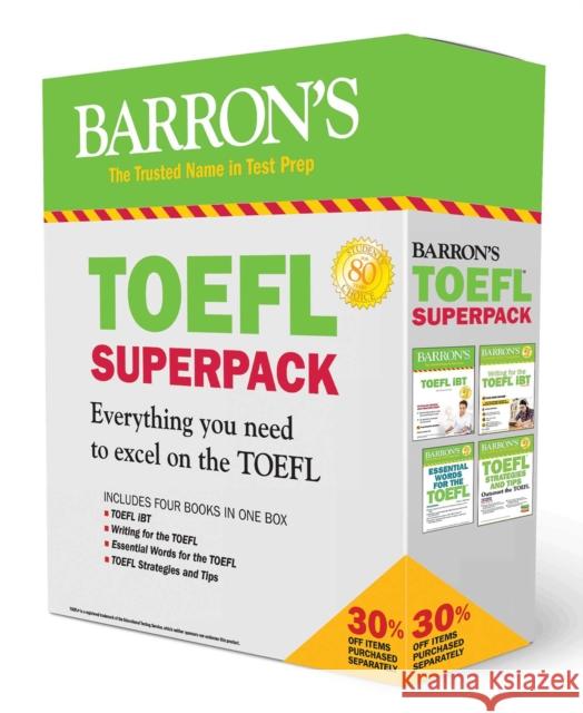 TOEFL iBT Superpack: 4 Books + Practice Tests + Audio Online Pamela J. Sharpe, Stephen J. Matthiesen 9781438078847 Peterson's Guides,U.S. - książka