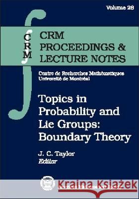 Topics in Probability and Lie Groups : Boundary Theory  9780821802755 AMERICAN MATHEMATICAL SOCIETY - książka