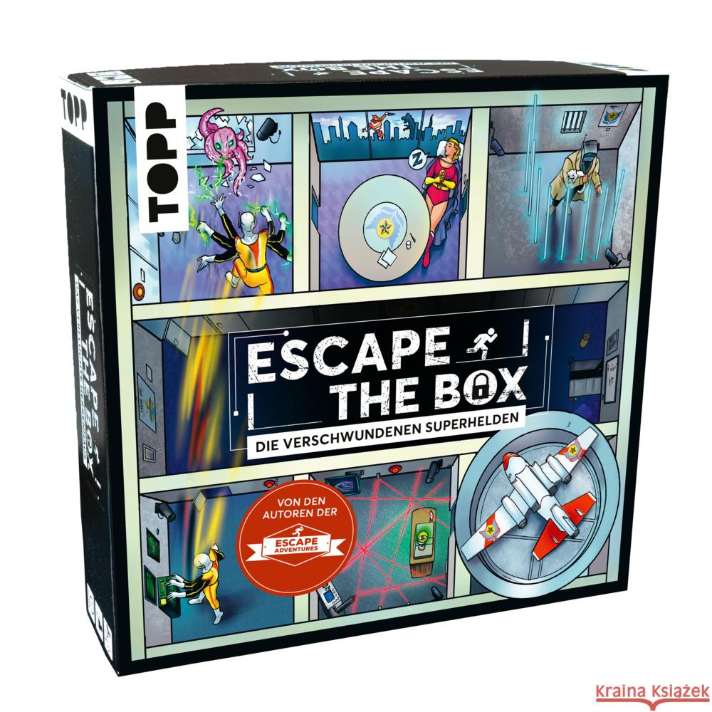 TOPP Escape The Box - Die verschwundenen Superhelden: Das ultimative Escape-Room-Erlebnis als Gesellschaftsspiel! Zimpfer, Simon, Lühmann, Beate von 4007742182243 Frech - książka