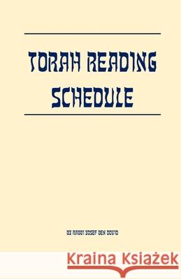 Torah Reading Schedule Ben Dovid, Rabbi Yosef 9798648889729 Independently published - książka