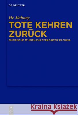 Tote kehren zurück Jiahong, He 9783110514766 de Gruyter - książka