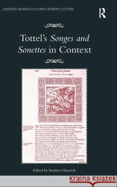 Tottel's Songes and Sonettes in Context Stephen Hamrick   9781409464655 Ashgate Publishing Limited - książka