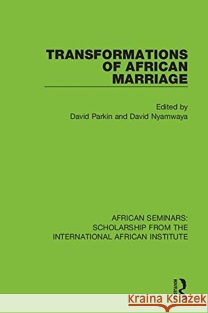 Transformations of African Marriage  9781138334809 Taylor and Francis - książka