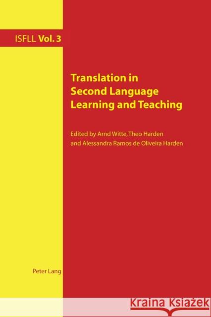 Translation in Second Language Learning and Teaching  9783039118977 Verlag Peter Lang - książka