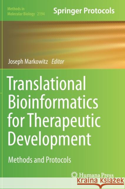 Translational Bioinformatics for Therapeutic Development  9781071608487 Humana - książka