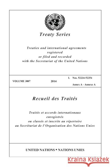 Treaty Series 3007 (English/French Edition) United Nations Office of Legal Affairs 9789219800847 United Nations - książka