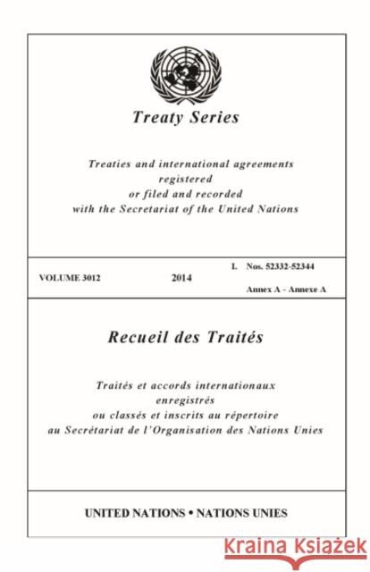 Treaty Series 3012 (English/French Edition) United Nations Office of Legal Affairs 9789219800984 United Nations - książka