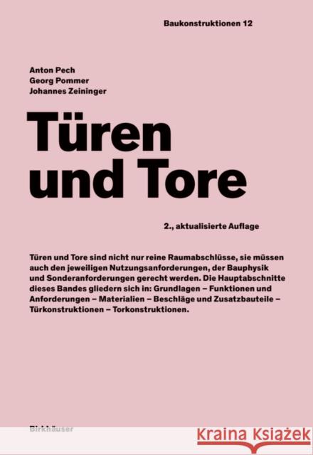 Türen Und Tore Pech, Anton 9783035623284 Birkhauser - książka