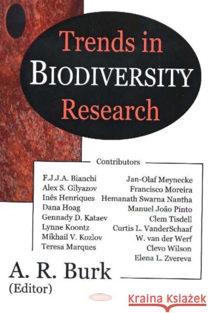 Trends in Biodiversity Research A R Burk 9781594543852 Nova Science Publishers Inc - książka