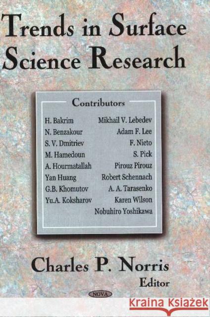 Trends in Surface Science Research Charles P Norris 9781594541780 Nova Science Publishers Inc - książka