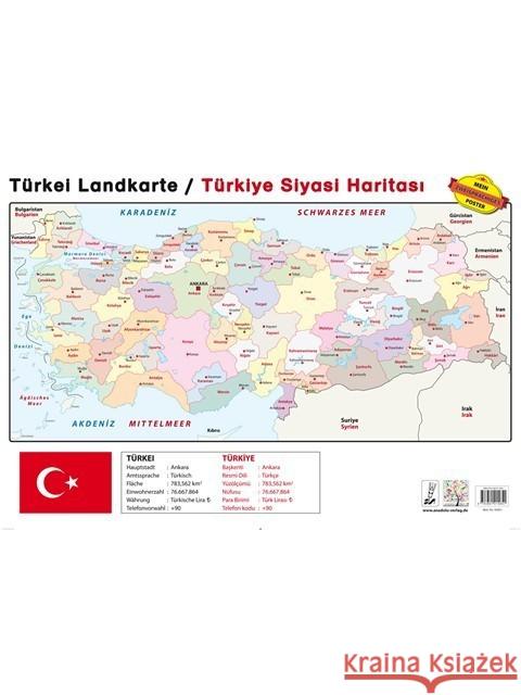 Türkei Landkarte / Türkiye Siyasi Haritasi, Poster  9783861215851 Schulbuchverlag Anadolu - książka